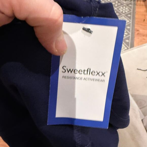 Sweetflexx Scrunch Leggings Navy High Waist Resistance Activewear 14 - Picture 9 of 11